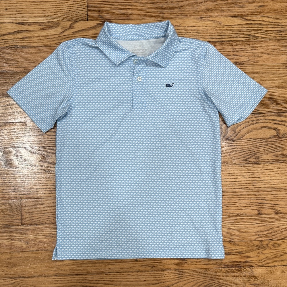 Vineyard Vines Blue Whale Patterned Polo Shirt